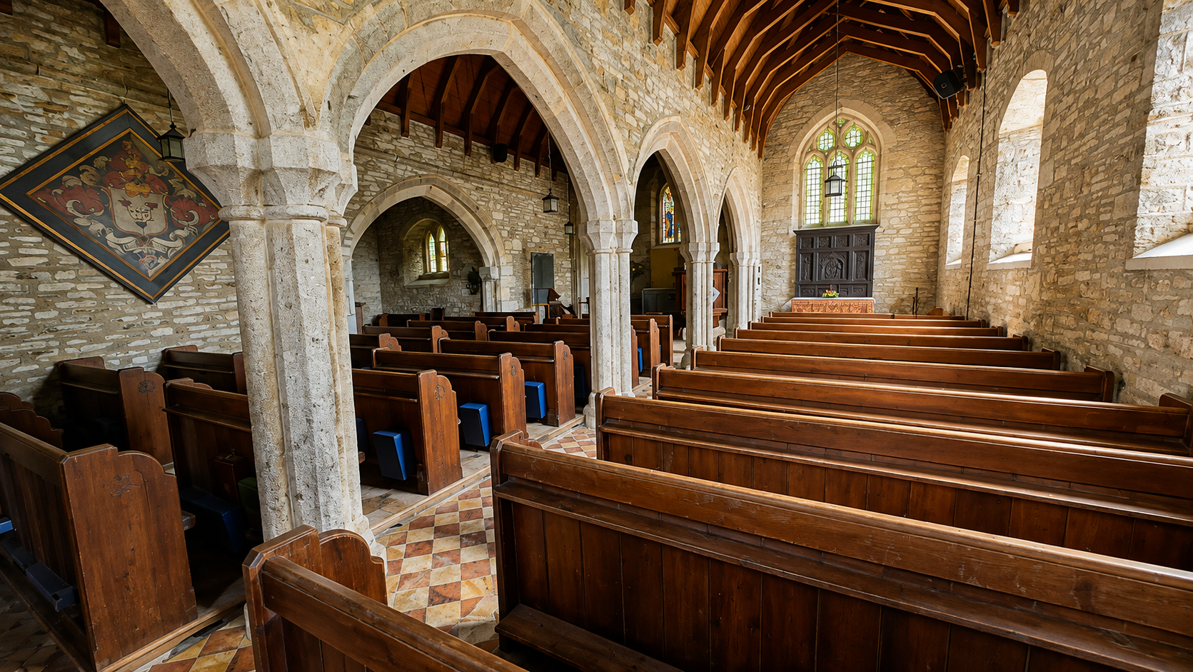 Interior of St Mary's Church, Sampford Spiney